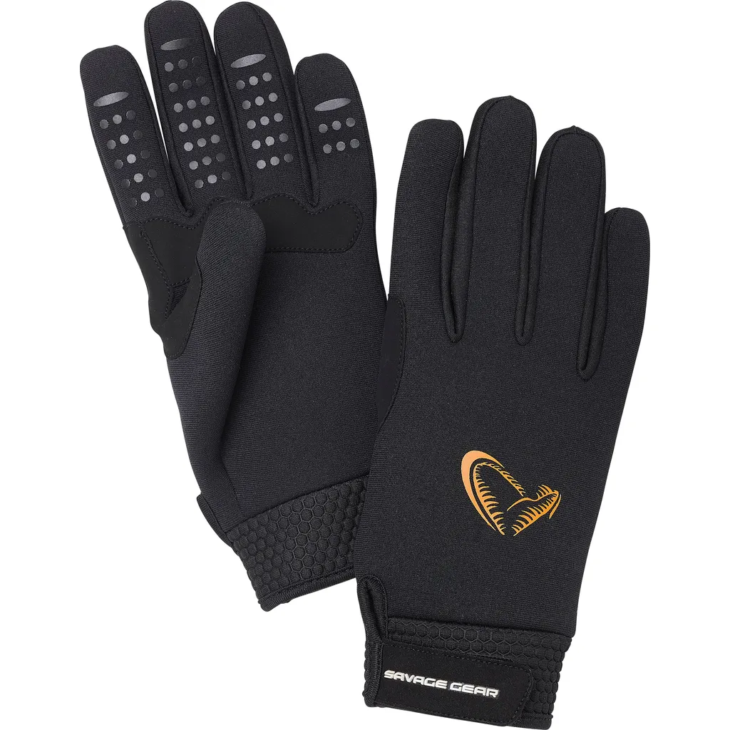 Savage Gear Neoprene Stretch Gloves L Black
