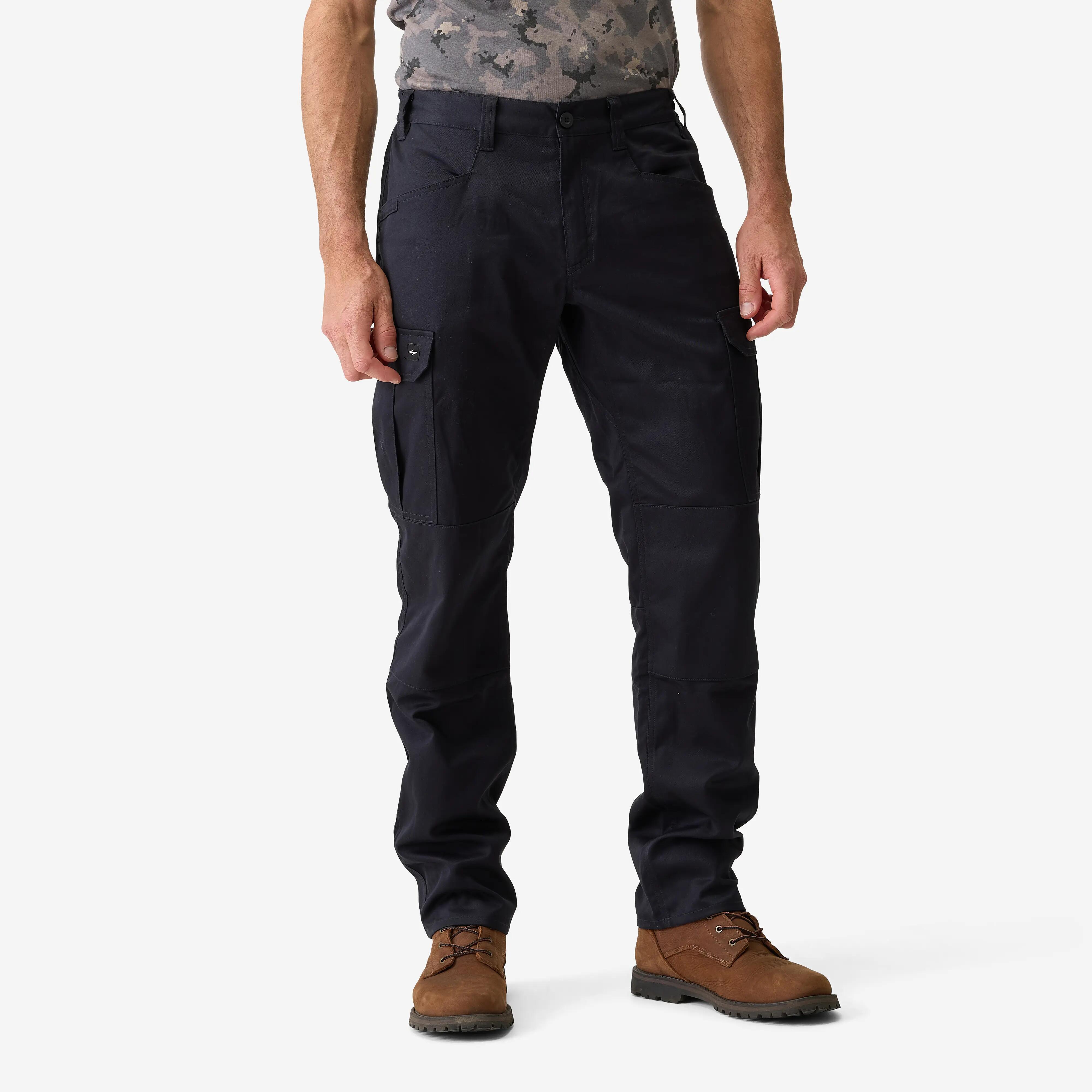 Jagdhose Steppe 500 Cargo strapazierfähig schwarz