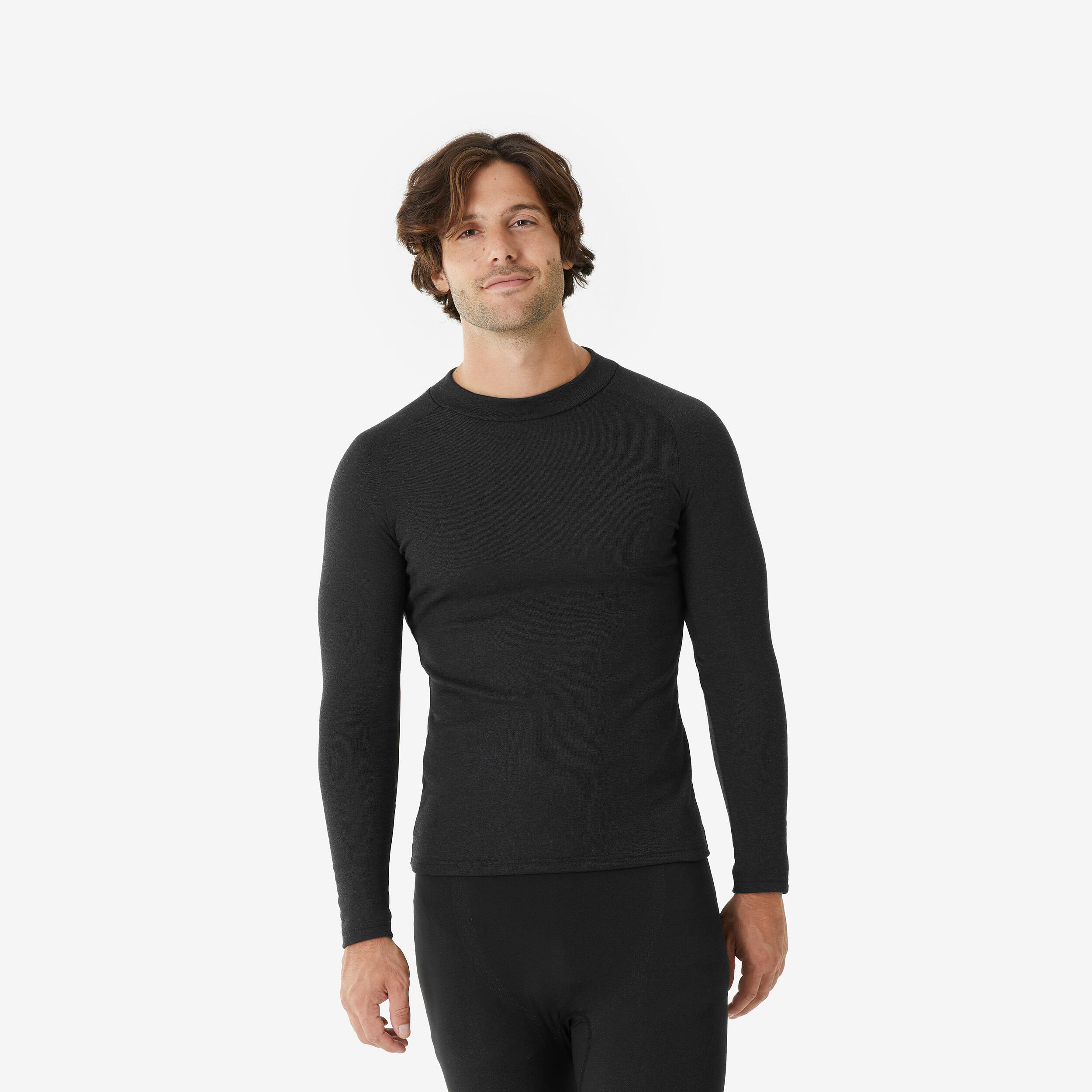 Skiunterwäsche Funktionsshirt Herren warm und bequem – BL100 schwarz