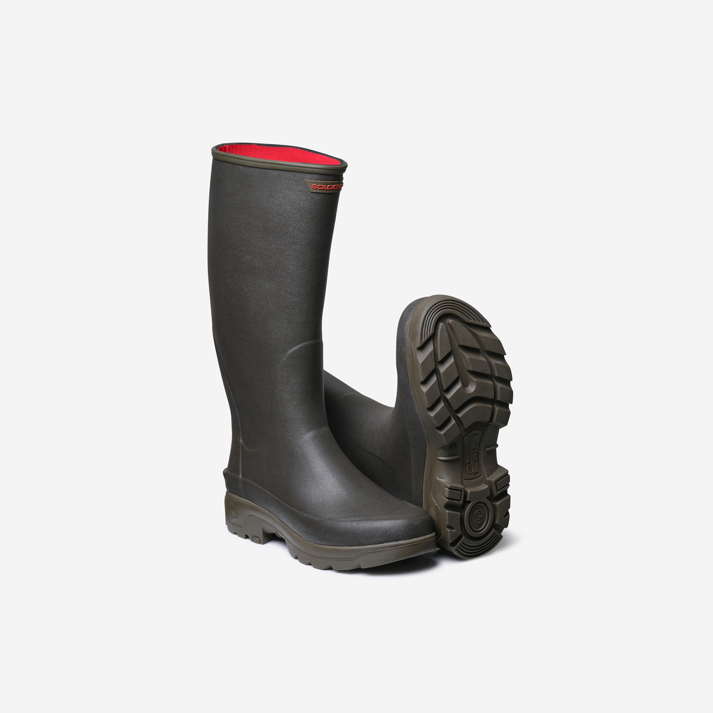 Gummistiefel 500 Herren Neopren warm grün
