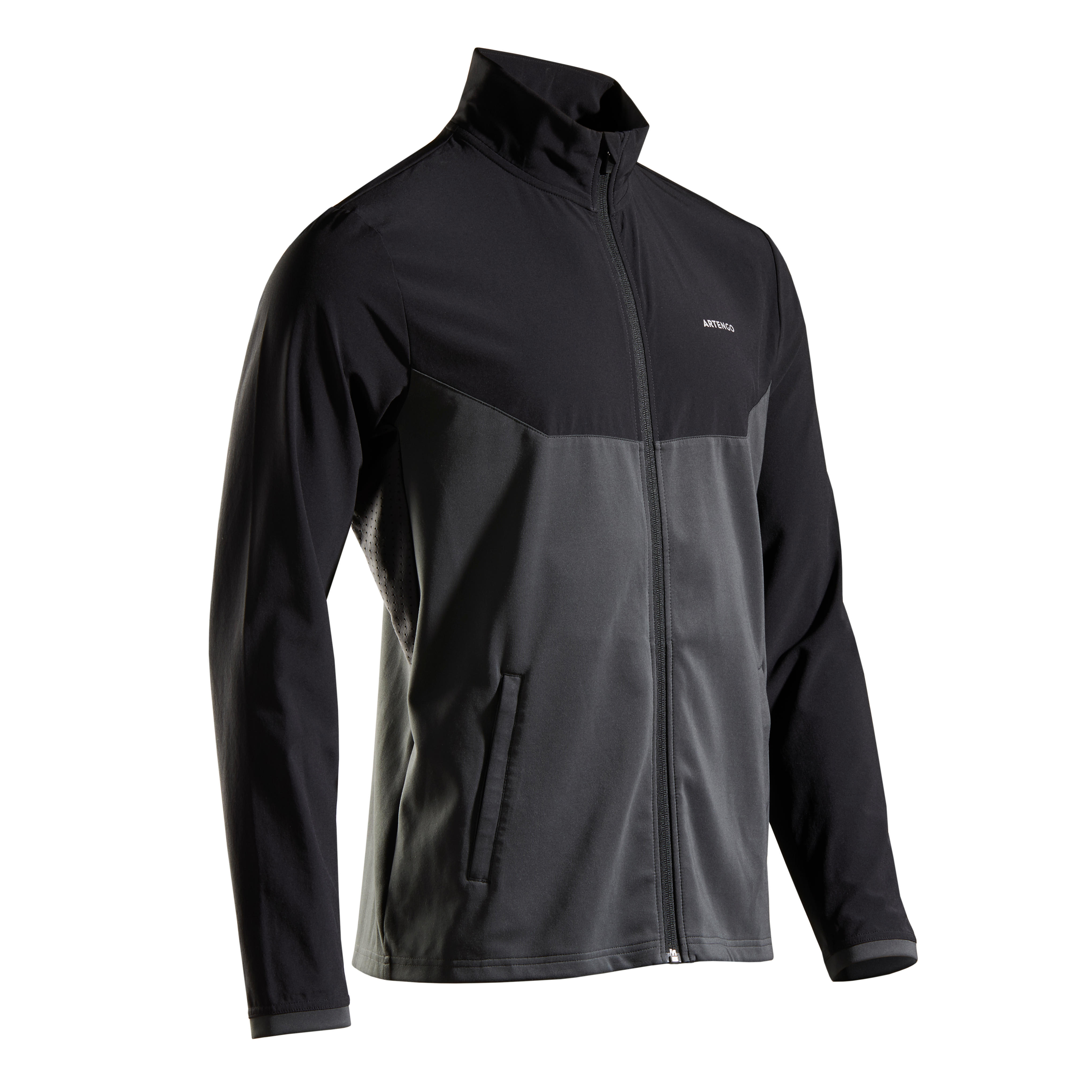 Herren Tennisjacke – Essential schwarz/grau