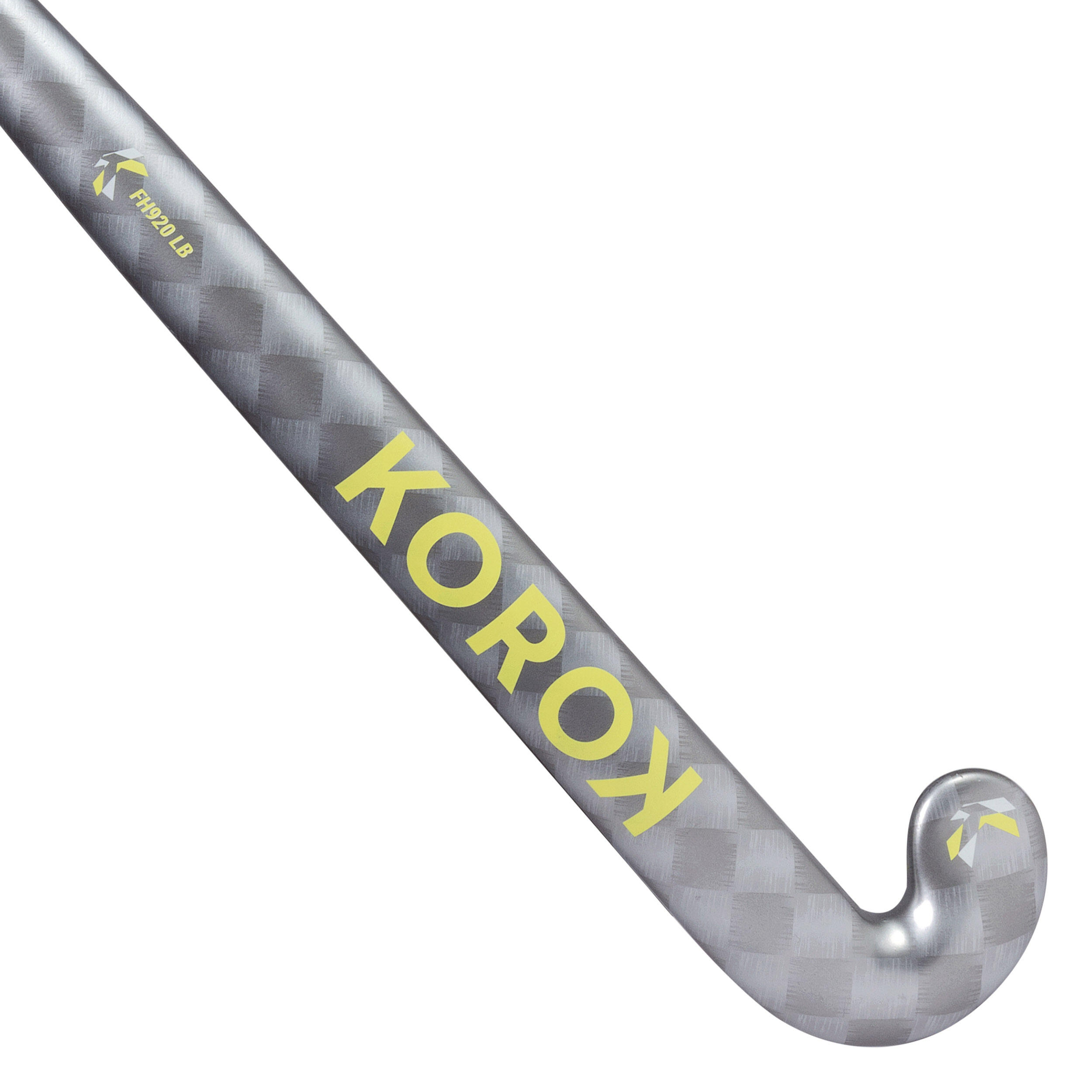 Feldhockeyschläger Jugendliche 20 % Carbon Low Bow – FH920 grau/gelb