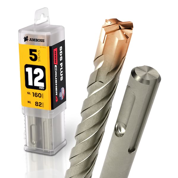 5x Bohrer SDS Plus Schaft – Ø:12 mm – GL: 160 mm