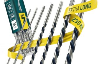 Profi Holzbohrer Set Überlänge 230 mm – 7‑tlg. 4-12 mm – Bayerwald Werkzeuge – HSS & HCS Holzspiralbohrer für präzise, ausrissfreie Bohrungen