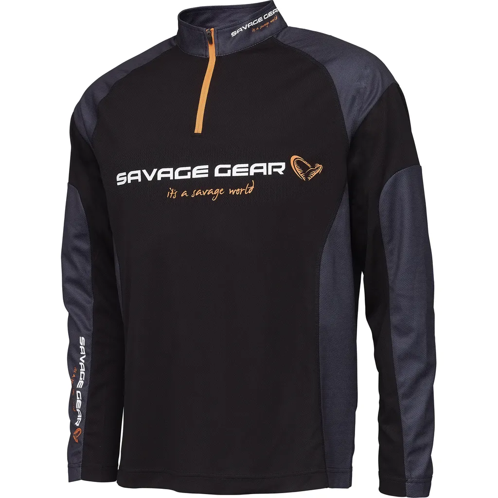 Savage Gear Tournament Gear Shirt 1/2 Zip S Black Ink