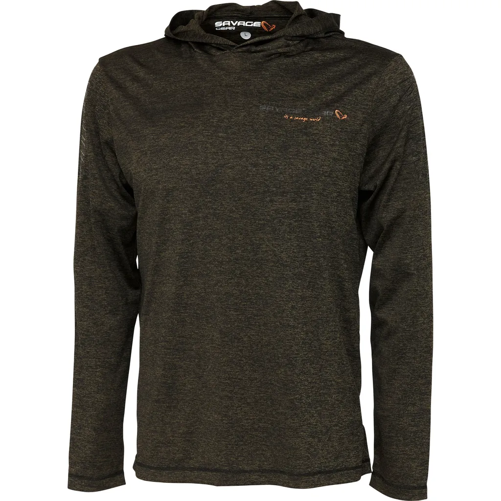 Savage Gear Fighter Stretch Hoodie XXL Burnt Olive Melange