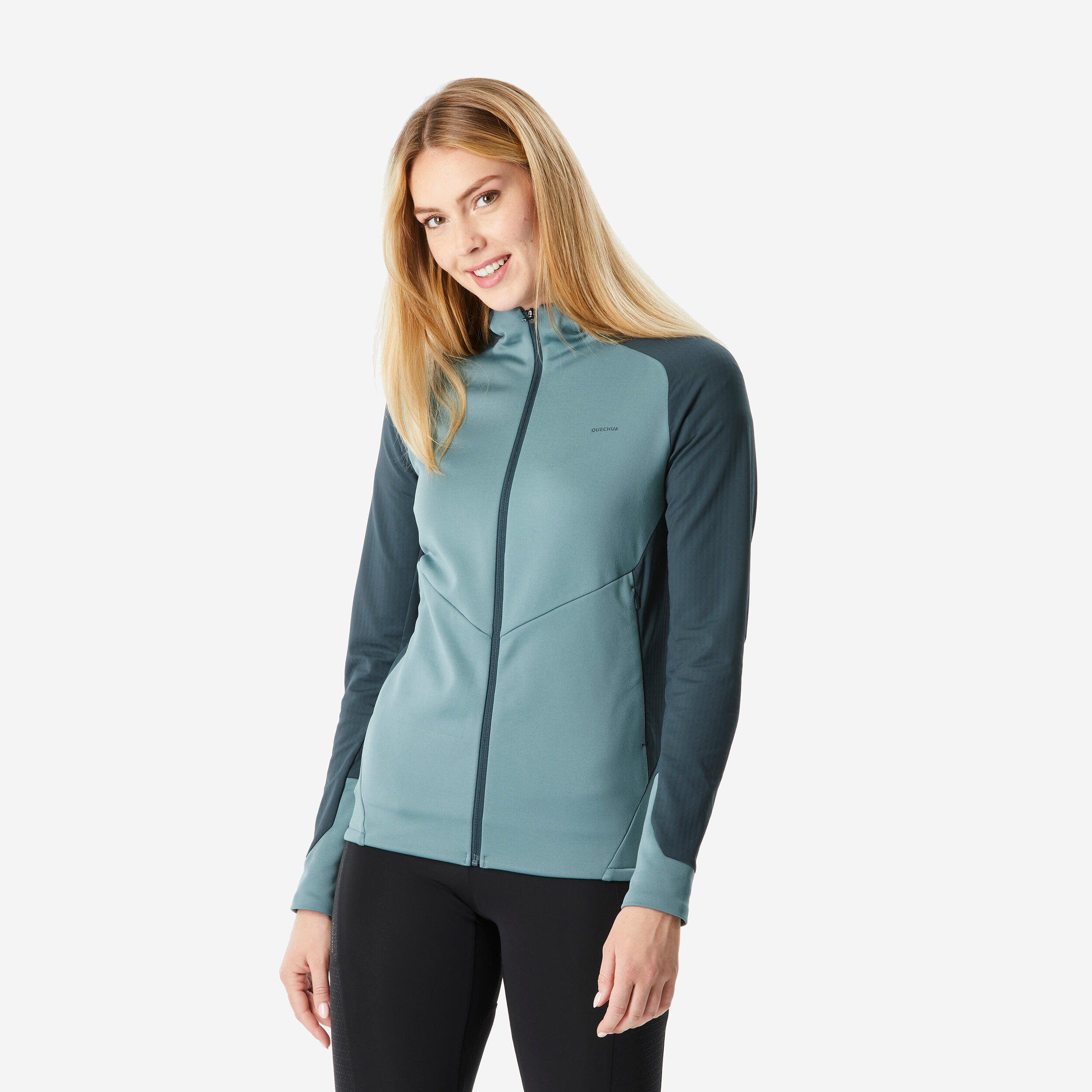 Fleecejacke Damen leicht Wandern – MH520 blau