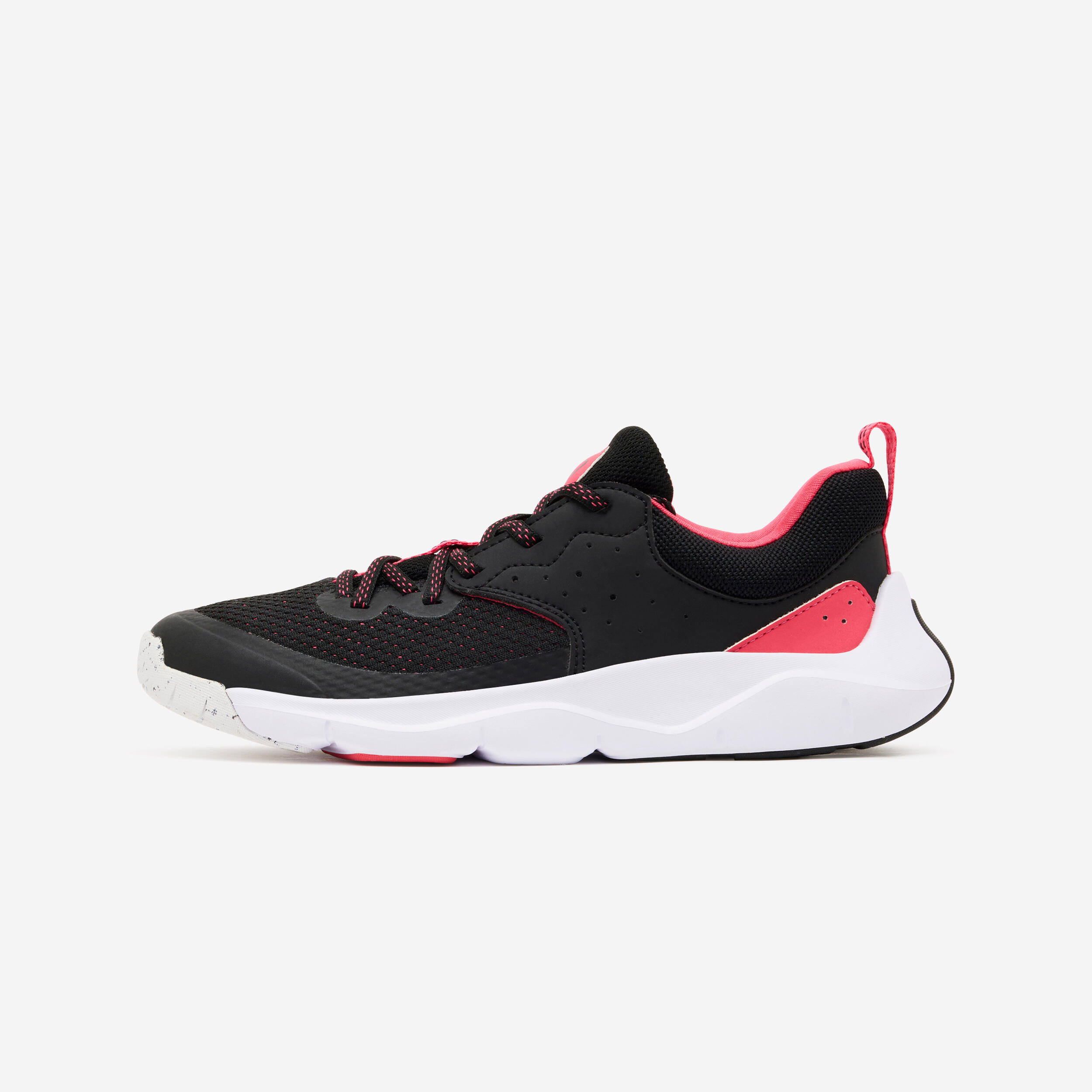 Sportschuhe Kinder Schnürung leicht – Playful Fast schwarz/rosa