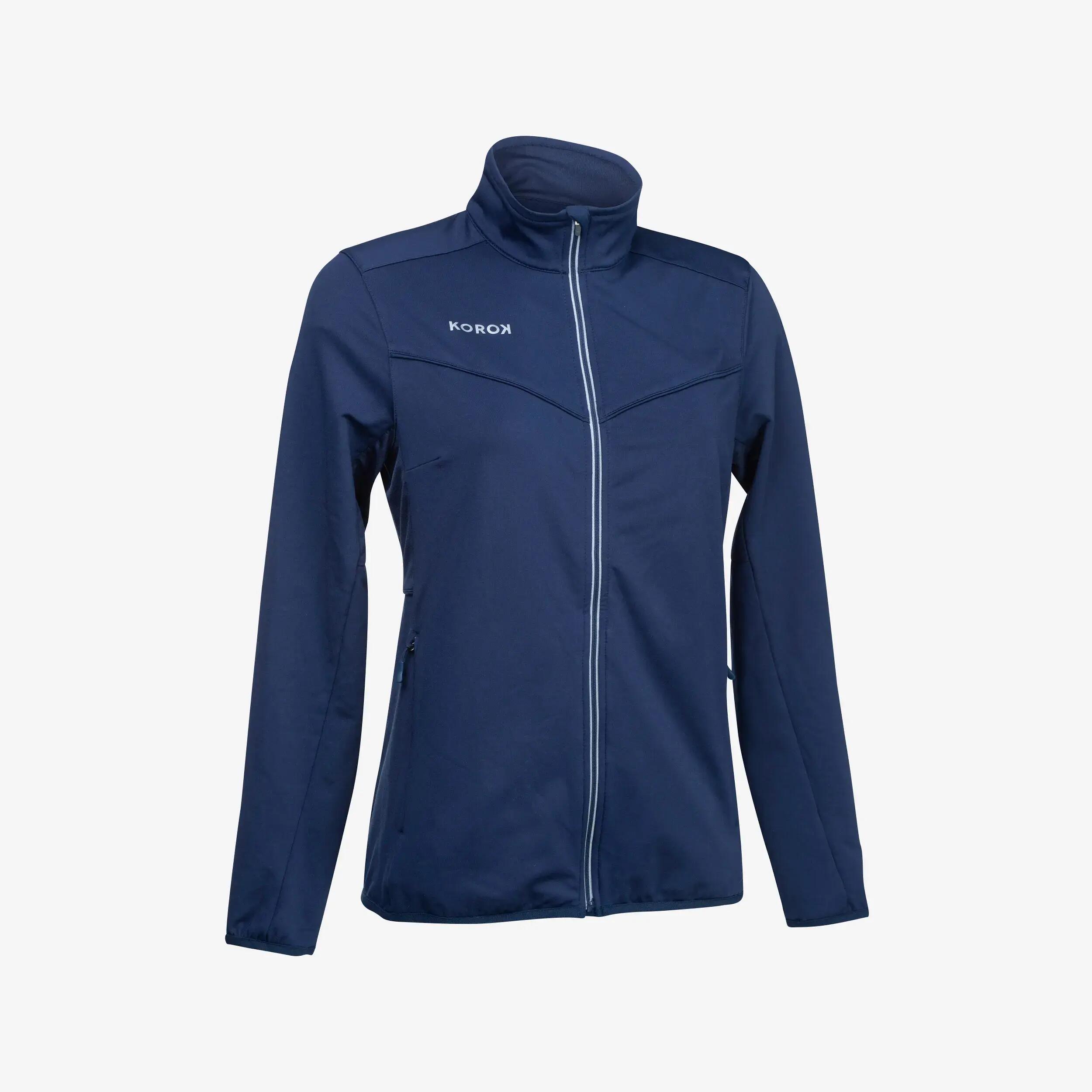 Damen Feldhockey Trainingsjacke – FH900 marineblau