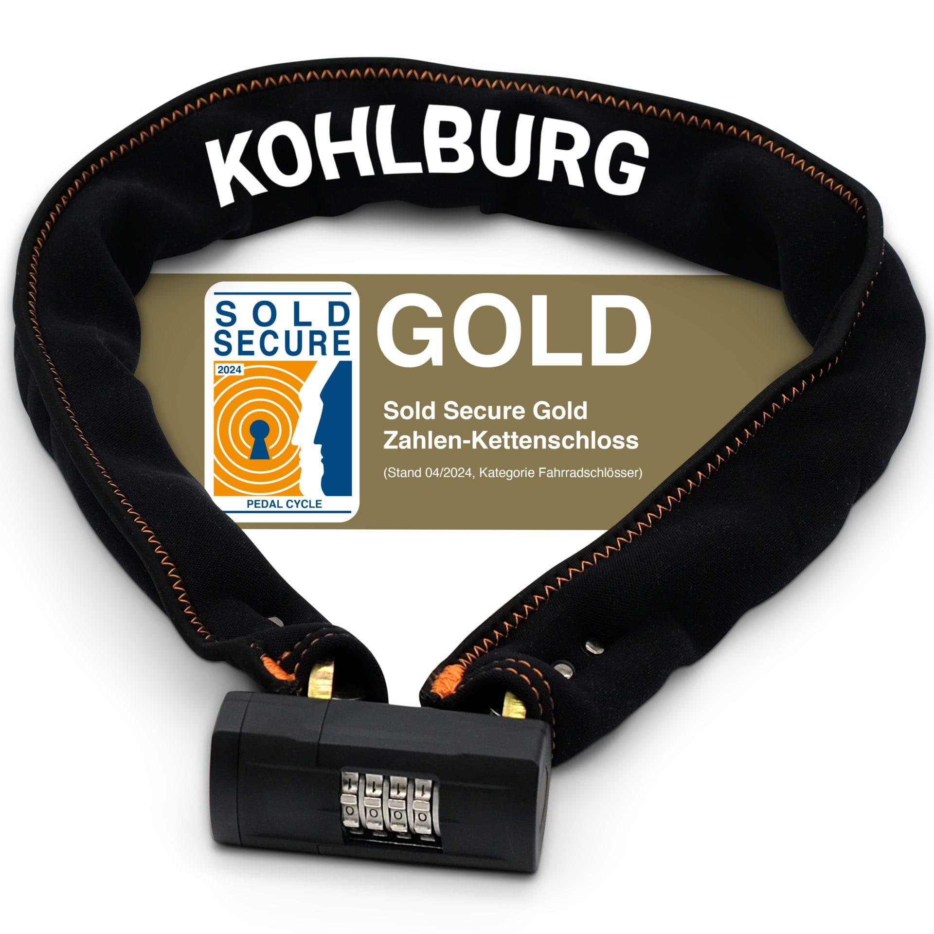 Massives Kettenschloss Zahlenschloss mit höchster Sicherheit [Sold Secure GOLD]