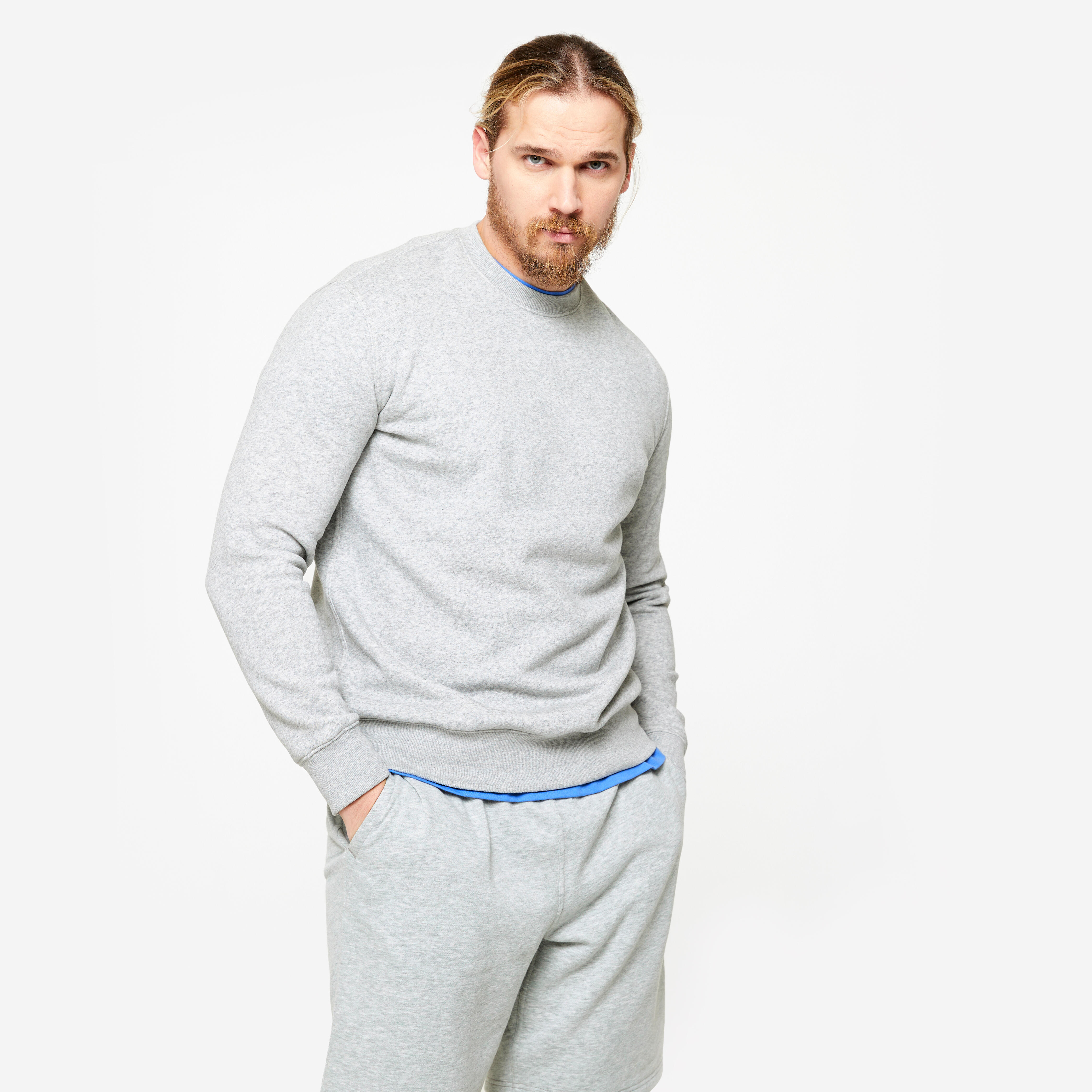 Sweatshirt Herren warm Baumwolle – grau
