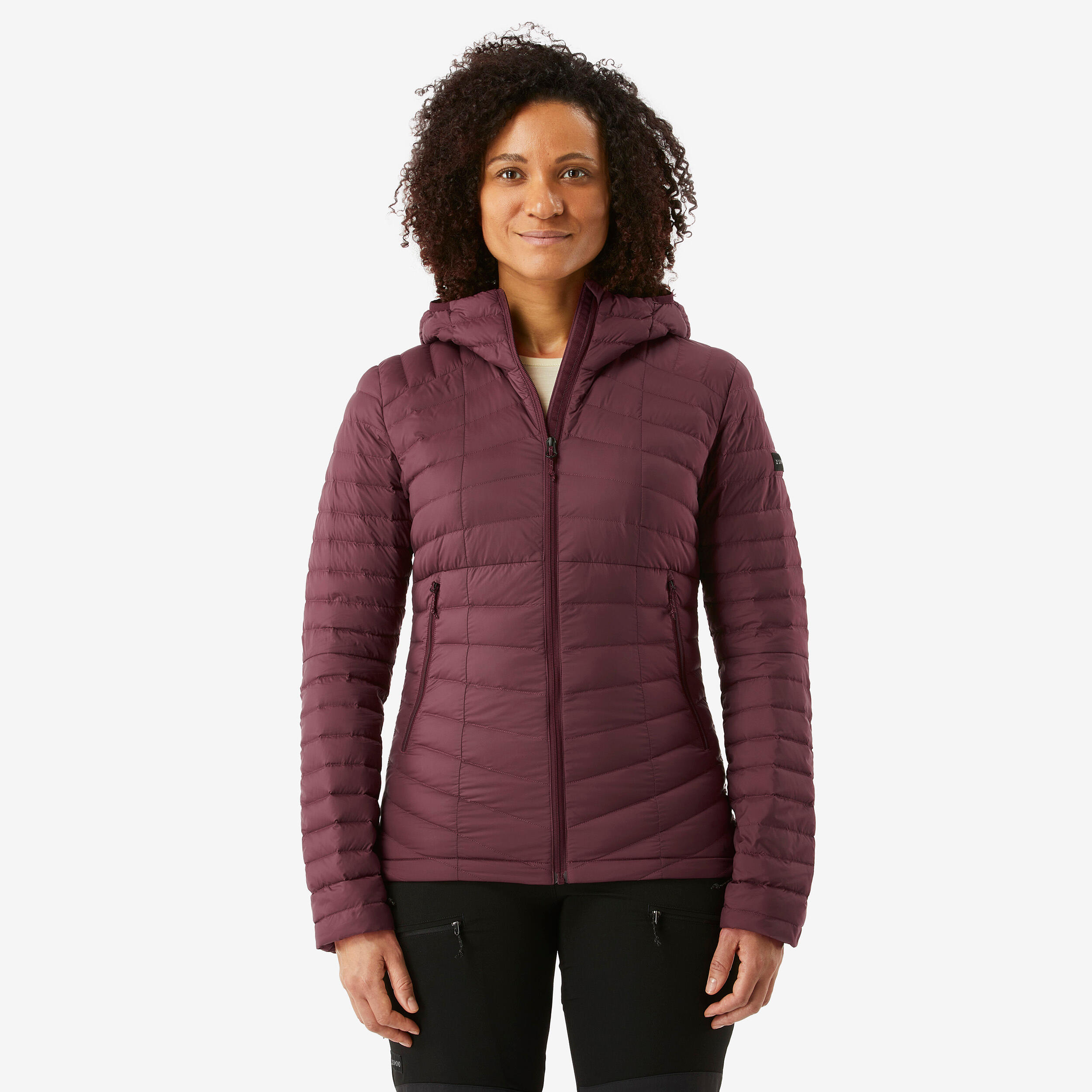 Daunenjacke Damen Kapuze bis -5 °C Trekking – MT100