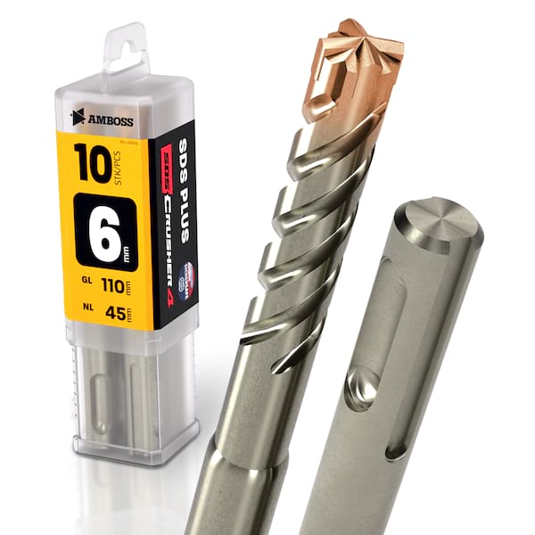 10x Bohrer SDS Plus Schaft – Ø:6 mm – GL: 110 mm
