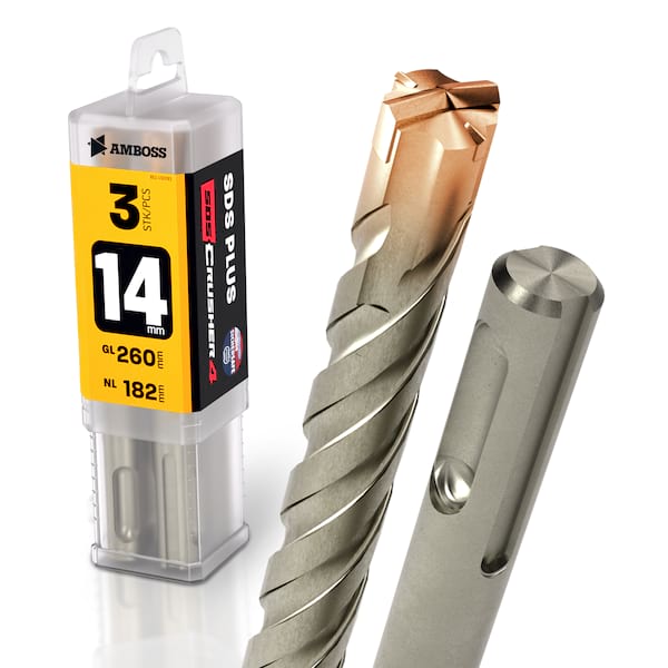 3x Bohrer SDS Plus Schaft – Ø:14 mm – GL: 260 mm