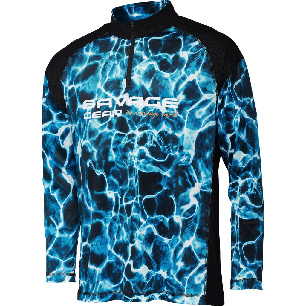 Savage Gear Marine UV Long Sleeve T-Shirt XXL Sea Blue