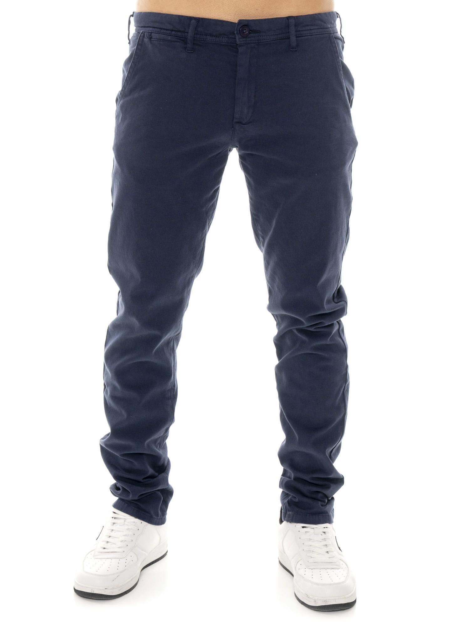 Leone Easy Herren-Twill-Chinohose mit Gürtelschlaufen
