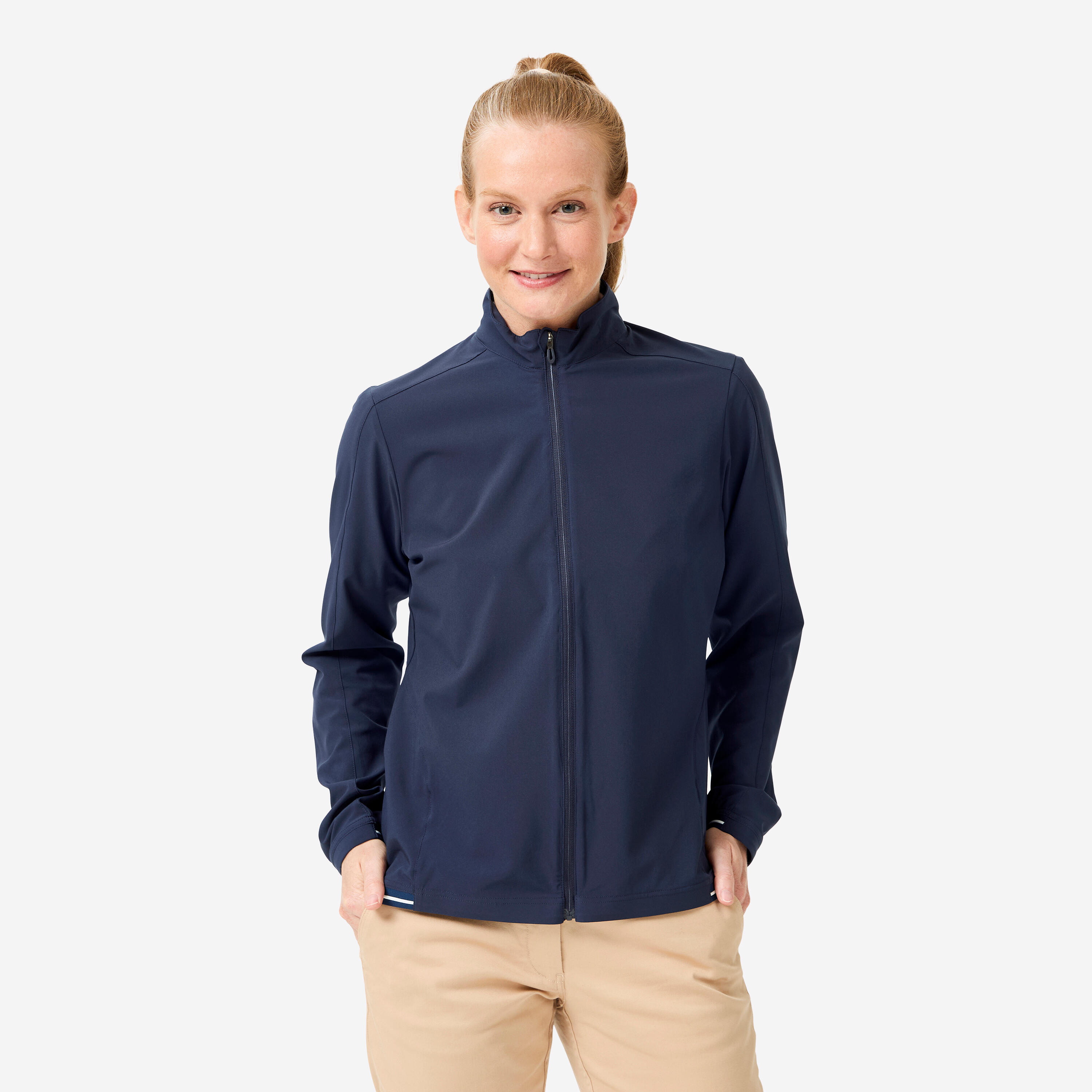 Damen Golf Windbreaker wasserabweisend – RW500 marineblau