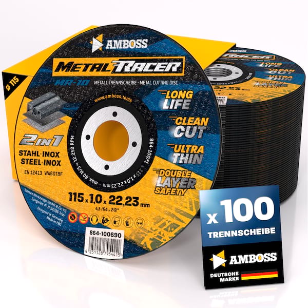 100x Amboss Metal Racer Trennscheibe | Ø115 mm – 1 mm – 22.23 mm |