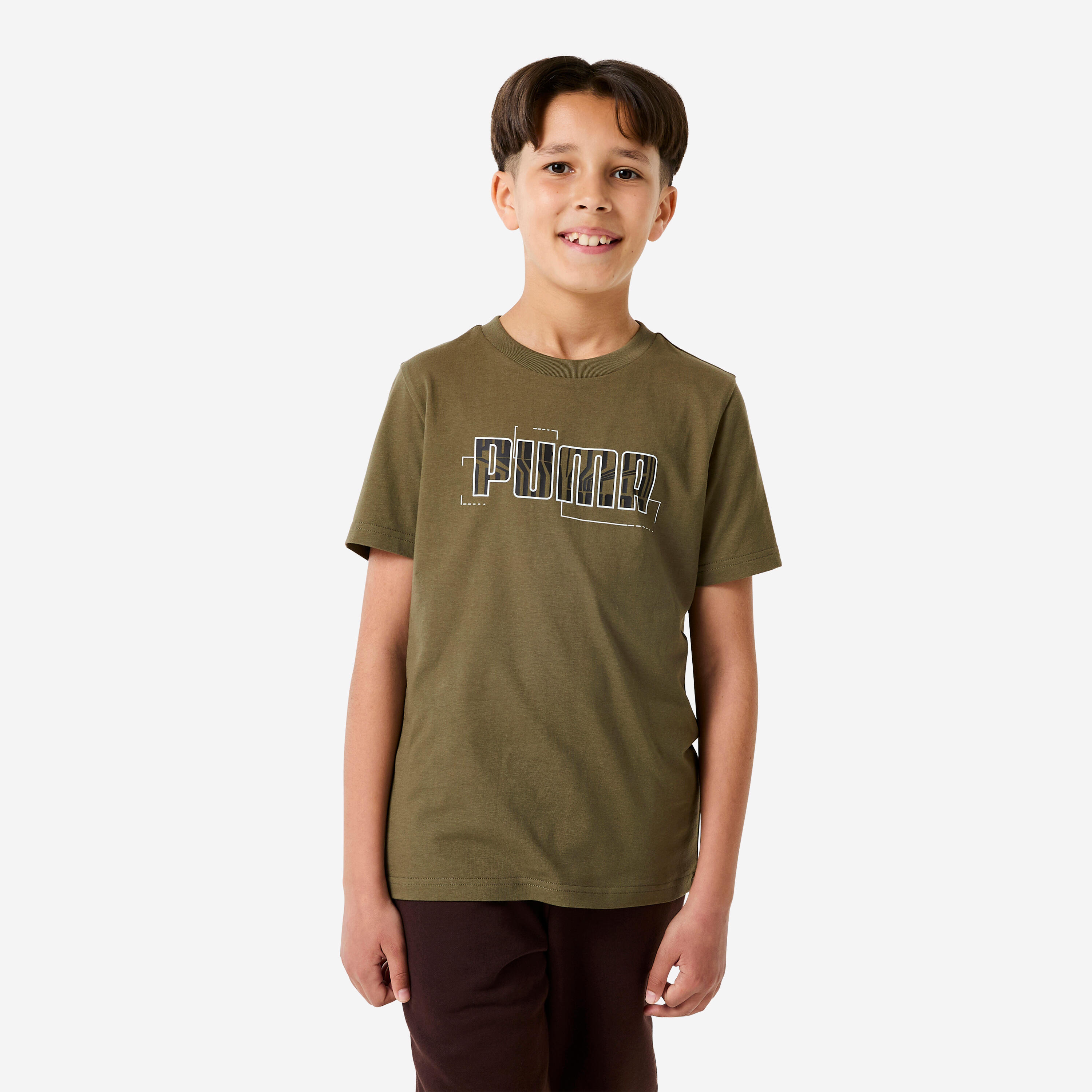 T-Shirt Kinder Baumwolle – grün mit Print