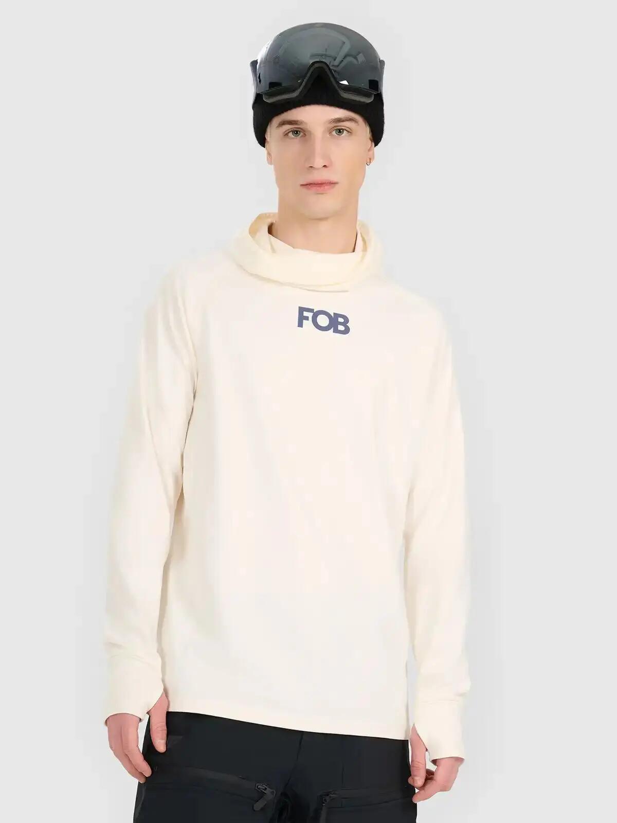 Herren-Sweatshirt aus Fleece Biały