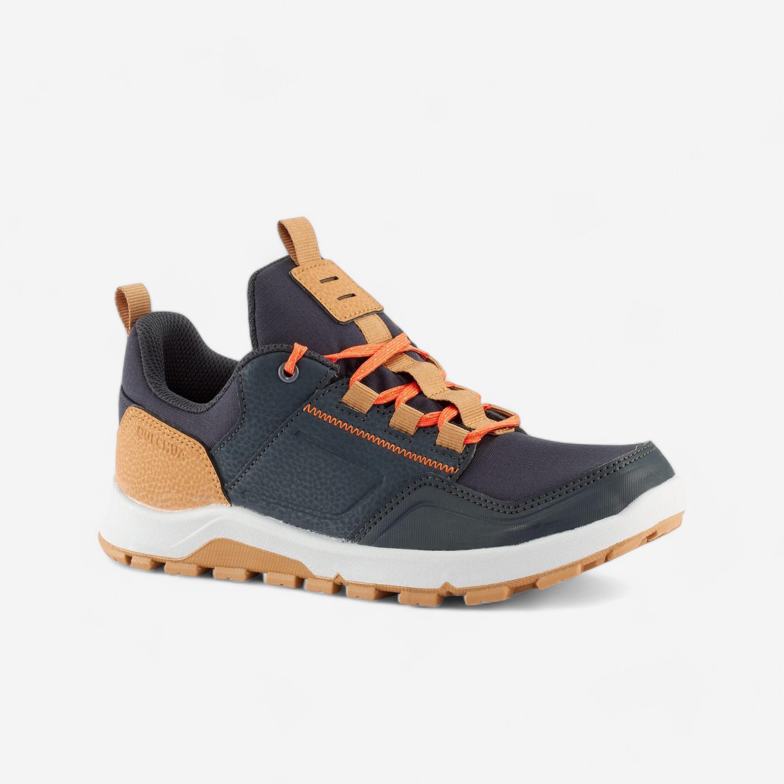 Wanderschuhe Kinder Gr.35–38 wasserabweisend mit Schnürung Wandern – NH500 grau