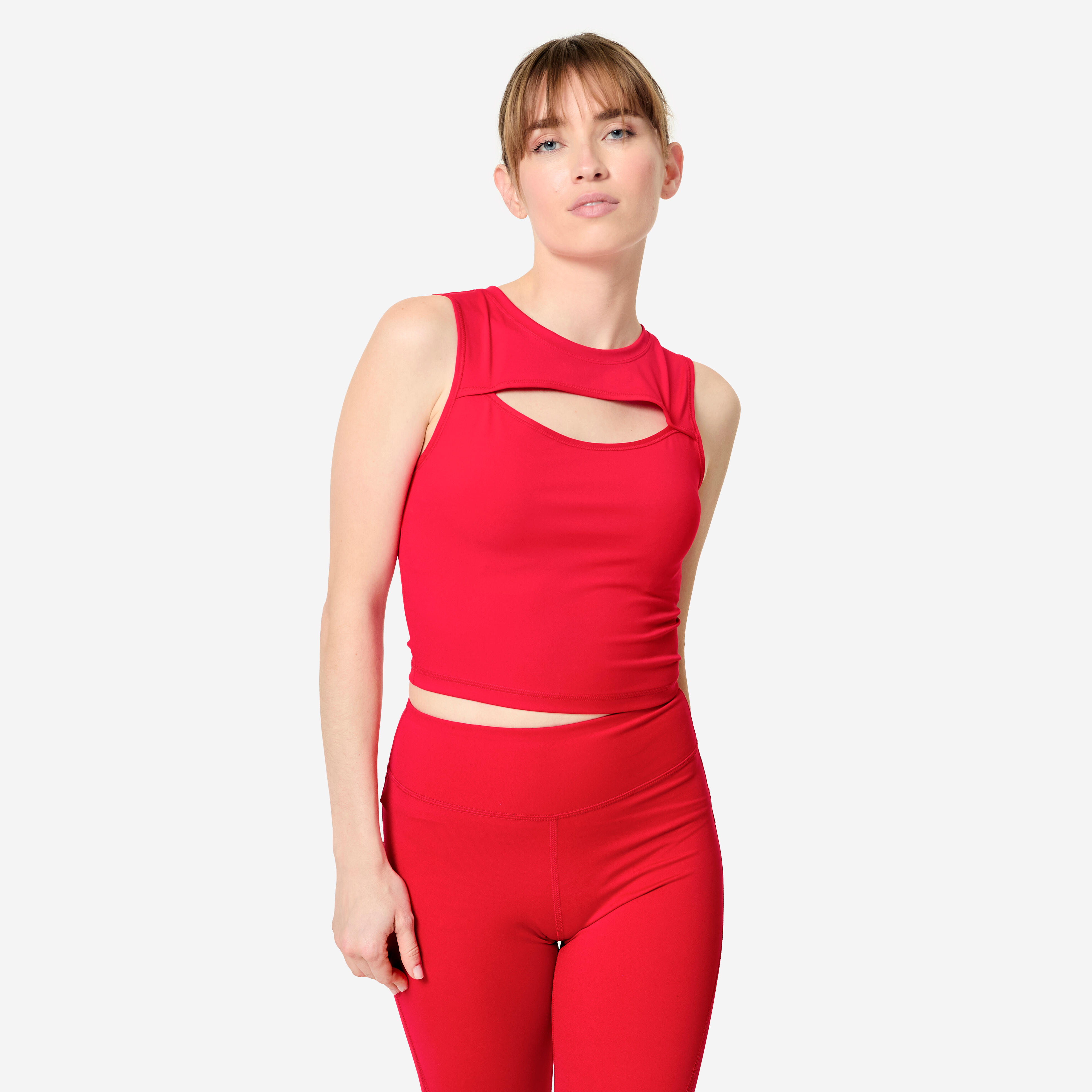 Crop Top Damen Cut Out – rot