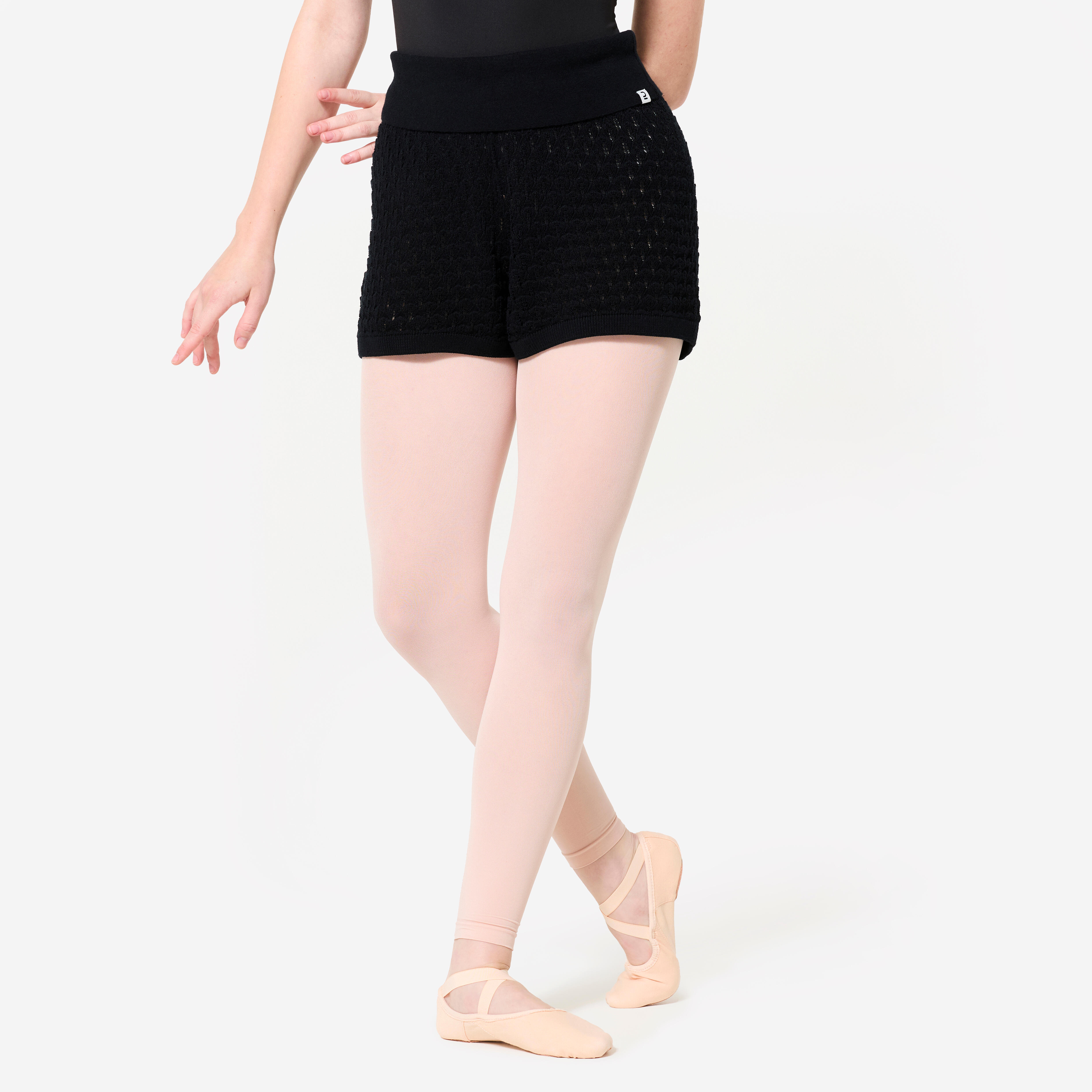Aufwärmshorts Damen Ballett – schwarz