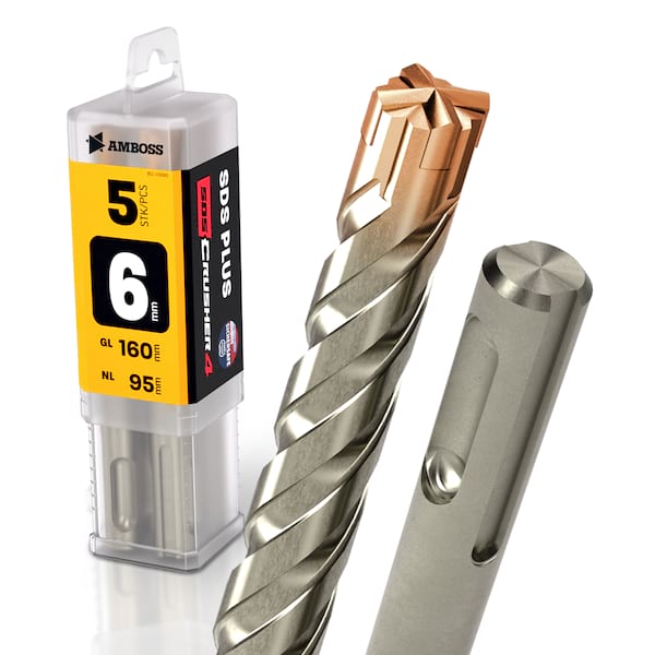 5x Bohrer SDS Plus Schaft – Ø:6 mm – GL: 160 mm