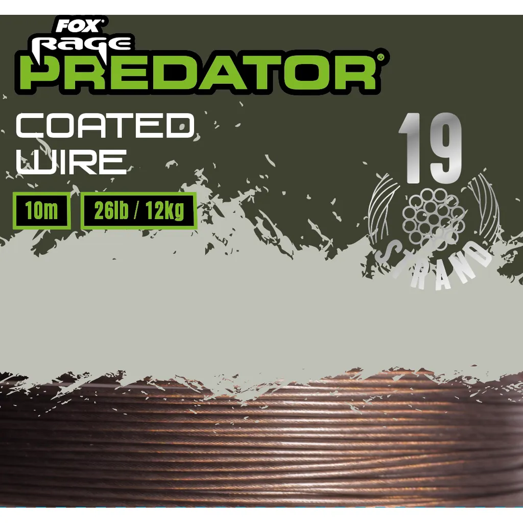 Fox Rage Predator 19-Strand Coated Wire Vorfach und Zubehör 10m 12kg