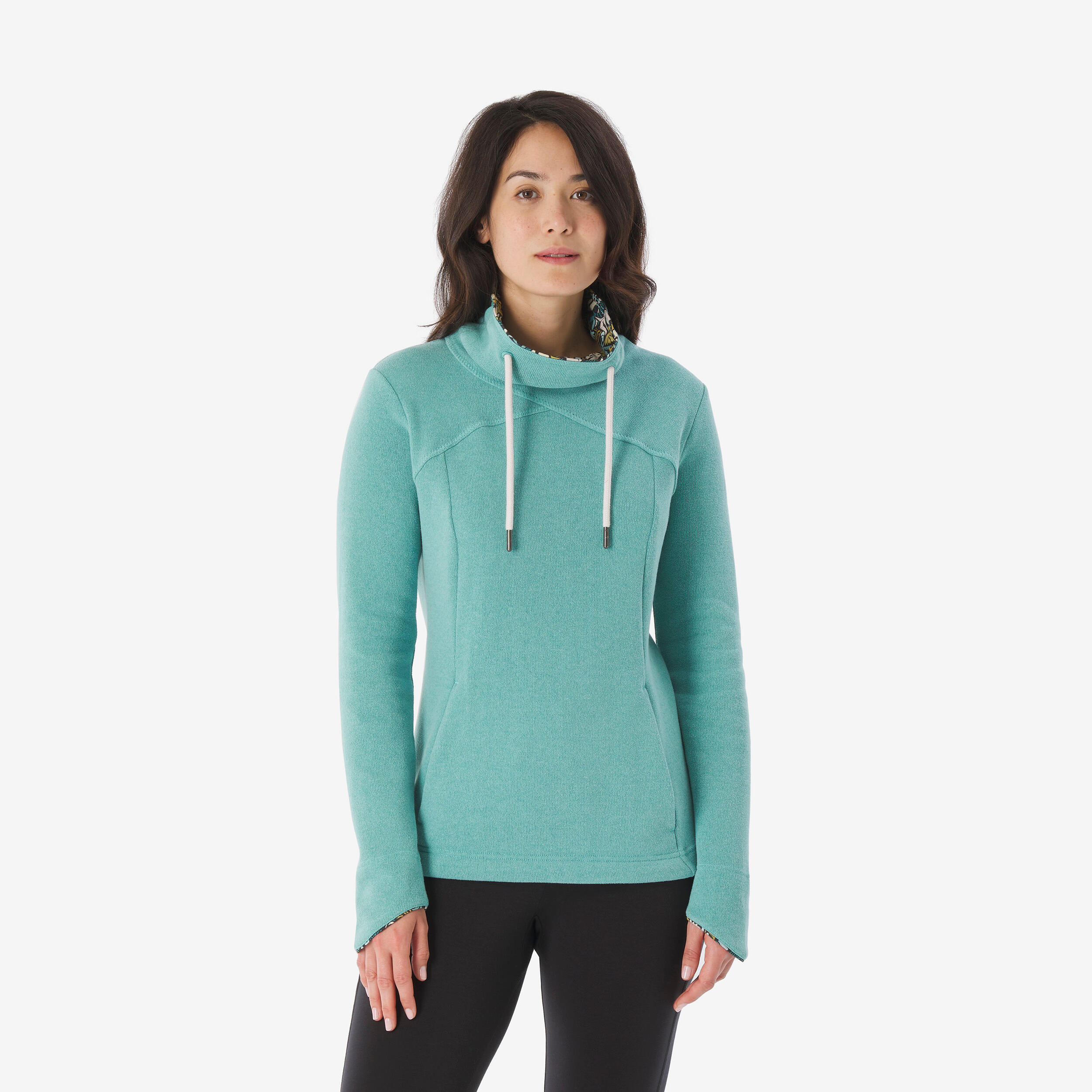 Sweatshirt Damen Wandern – NH100 grün