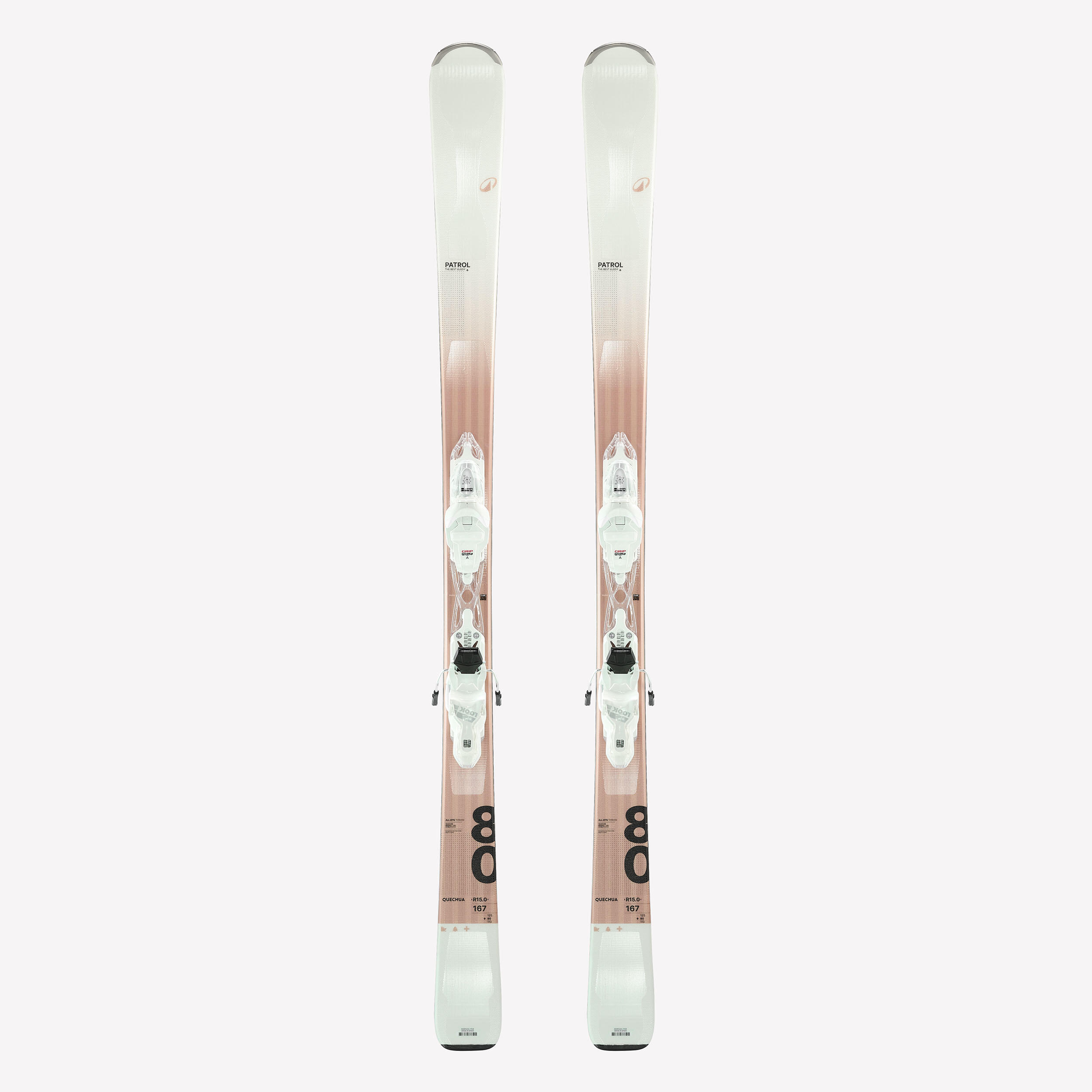 Ski Damen mit Bindungen Allmountain – Patrol 80 beige/holzfarben