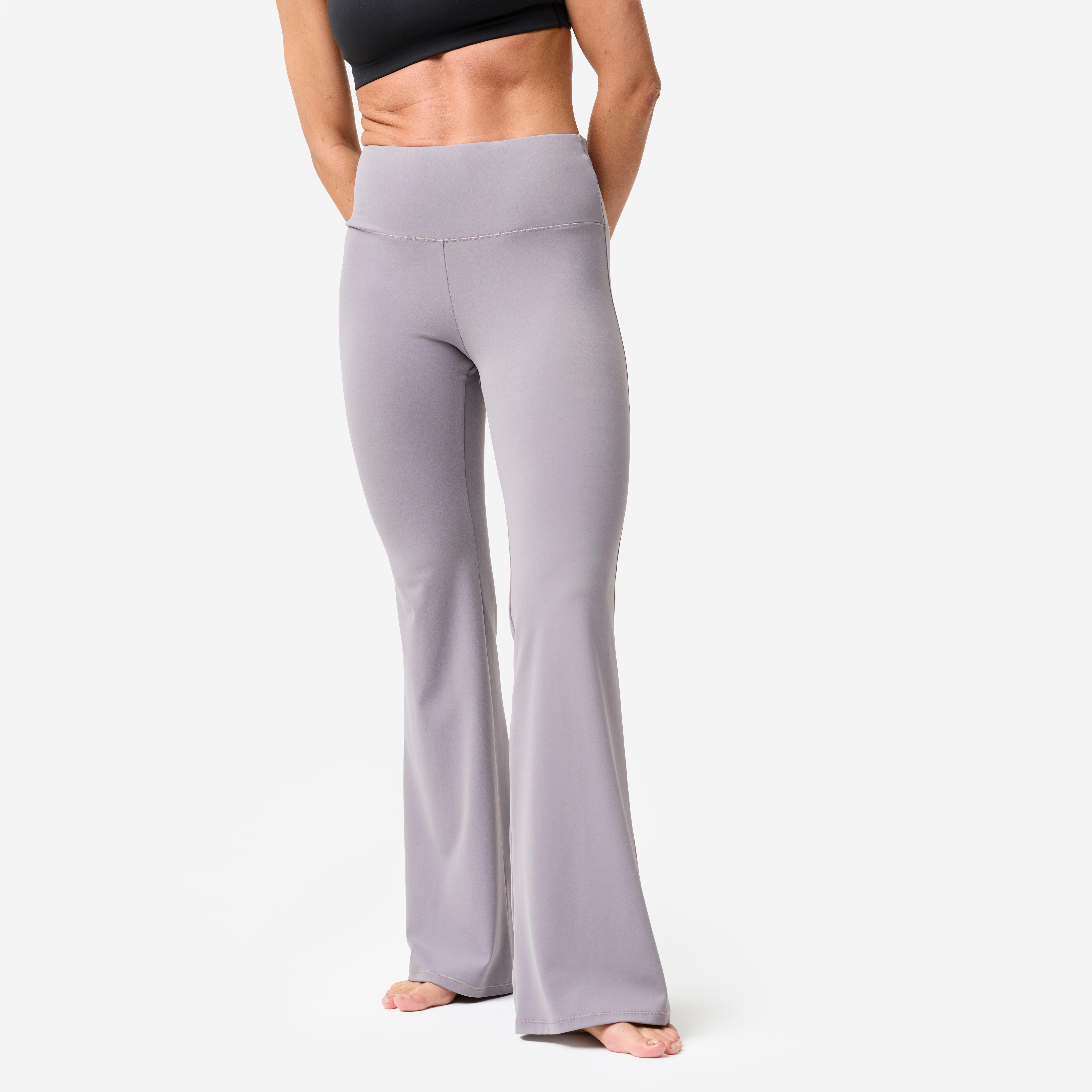 Leggings Schlaghose Yoga Pilates Damen weich – grau