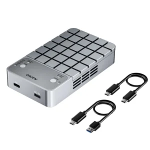 Maiwo K2042P3 M.2 NVMe SATA Gehäuse für doppelte Laufwerksschächte 20Gbps USB 3.2 Gen2x2 Vier Klonmodi Werkzeugfreies ex