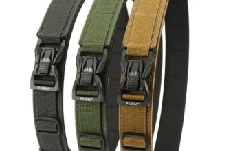 TUSHI 115 cm taktischer Gürtel mit Schnalle, 1100D Nylon verdickter doppellagiger Militärgürtel für Outdoor-Sport, Poliz