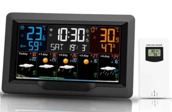 Tuya WIFI Smarte Wetterstation Farbdisplay APP Steuerung Wecker Innen- und Außenthermometer Feuchtigkeitsmesser FJ3390TY