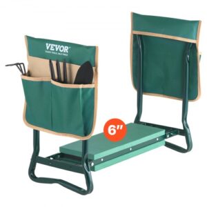 VEVOR Kniebank 590x290x490mm, Kniekissen 152 mm Kniepolster, Kniehilfe Gartenarbeit bis 150 kg, klappbarer Gartensitz mit 2 Werkzeugtaschen, Arbeitshocker lindert Knie- und Rückenschmerzen