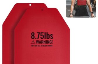VEVOR Gewichtswestenplatten 3,97 kg x 2 Stk. Premium-Gewichtsplatten aus Stahl, konturierte ergonomische Passform – WODs, Zusatzgewicht für Gewichtswesten, Krafttraining Laufen Fitness Rot