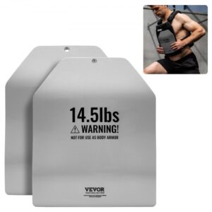 VEVOR Gebogene Gewichtswestenplatten 6,58 kg Paare, Premium-Gewichtsplatten aus Stahl, ergonomische Passform – WODs, Zusatzgewicht für Gewichtswesten Krafttraining Laufen intensives Training Grau