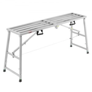 VEVOR Arbeitsplattform 800-1295 mm, zusammenklappbare Trittleiter aus legiertem Stahl, tragbare Arbeitsbühne, Tragkraft 400 kg, Trittleiter zum Malen von Trockenbauwänden, Reinigen, Waschen