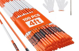 VEVOR 100er-Pack 1219,2 mm Einfahrtsmarkierungen, orangefarbene Schneepflugpfähle, 7,87 mm Fiberglasstab