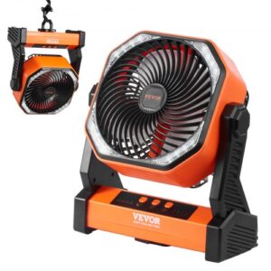 VEVOR Standventilator 219 x 98 x 258 mm Tischventilator Lüfter 138 CMF Ventilator mit 4 Geschwindigkeitsstufen Akku Ventilator 20000 mAh für Outdoor-Aktivitäten wie Camping Angeln Reisen