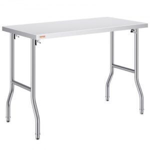 VEVOR Arbeitstisch Küche, 1220 x 610 x 850 mm Arbeitstisch Gastro Edelstahl Zubereitungstisch Gewerbe Küchentisch, Küchen-Esstisch Küchenarbeitsbank Zubereitungstisch Gastrotisch Metzgertisch Küche