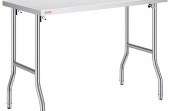 VEVOR Arbeitstisch Küche, 1220 x 610 x 850 mm Arbeitstisch Gastro Edelstahl Zubereitungstisch Gewerbe Küchentisch, Küchen-Esstisch Küchenarbeitsbank Zubereitungstisch Gastrotisch Metzgertisch Küche
