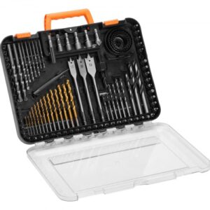 VEVOR Bohrerset, 100-teilig, Schrauberbit-Set, Schraubendreherbit-Set geeignet zum Bohren und Schrauben in Holz, Metall und Zement, Bohrer-Sets Kombi-Set sortiert in geordneter Tragkoffer