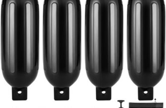 VEVOR Fender-Set 4 Aufblasbare Fenders 16,51 x 58,42 cm Bootsfender, Horizontale oder vertikale Montage, Stegfender Langfender mit 4 Nadeln & Seilen & AufbewahrungstascheHitzebeständig, UV-geschützt