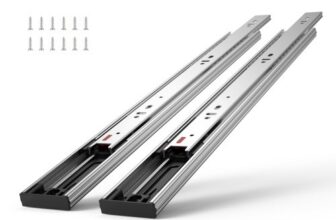 VEVOR Schubladenführungen 10 Paar Kugellagerschubladenführungen 406,4 mm Geräuscharm und sanft schließend 45,4 kg Seitliche Montage Stahlführungsschiene Vollauszug für Regal Schrank Küche