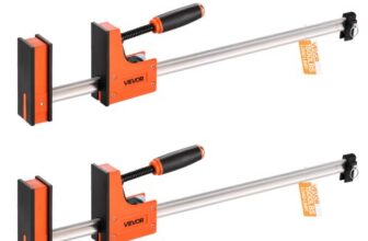 VEVOR Stangenklemmen für Holzbearbeitung 2 Stk. 60,96 cm Öffnung, Parallelklemmen-Set, F-Klemme mit 680 kg Belastungsgrenze, 98,4 mm Tiefe, Kunststoff & Karbonstahl, Metallbearbeitung Orange