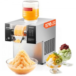 VEVOR Kommerzielle Schneeflocken-Eismaschine Schneeeisbereiter, 80 kg/24h Schneeflocken-Eismaschine, Eisrasierer elektrischer Schneekegel-Maker mit Luftkühlsystem & Touch-Screen für Bäckerei Café