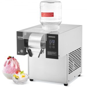 VEVOR Kommerzielle Schneeflocken-Eismaschine Schneeeisbereiter, 170kg/Tag Schneeflocken-Eismaschine, Edelstahl-Eisrasierer, elektrischer Schneekegel-Maker, Luftkühlsystem für Bäckerei Café