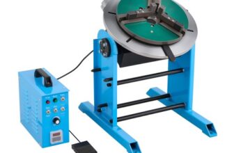 VEVOR Schweißdrehtisch 200 kg, Schweißpositionierer 120 W, Neigungswinkel -45° bis 90°, Drehzahlregelung 0,5-5 U/min, elektrisch & per Fußpedal, zum Schneiden, Schleifen & Montagearbeiten